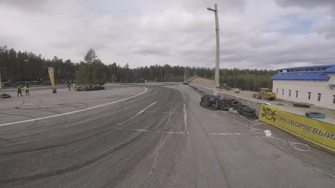 Drift view from the racing drone Stock Footage 90506065