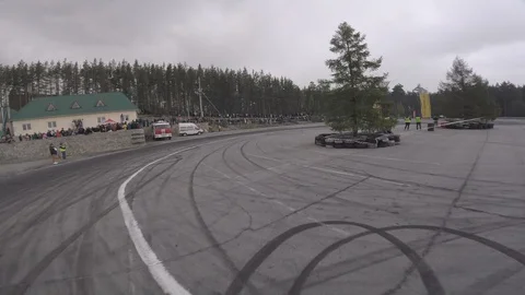 Drift view from the racing drone Stock Footage 90506274