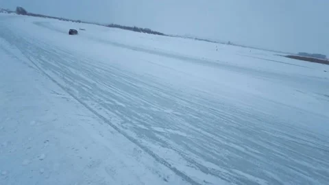 Drift in winter, fpv drone Stock Footage 239737020