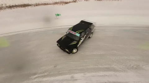 Drift in winter, fpv drone Stock Footage 239737097