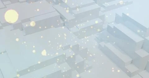 Drifting abstract array of white and grey prisms in virtual 3D scene, with 스톡 사진