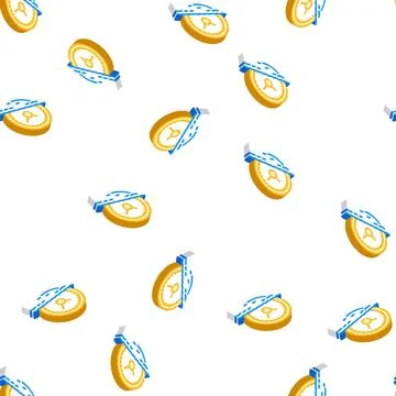 Drifting away time isometric icon seamless pattern Stock Illustration