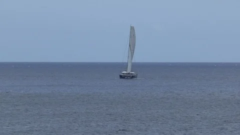 Drifting Barbados Catamaran Stock Footage 107541014