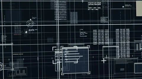 Drifting camera revealing digital interface on HUD, framing central square panel Stock Footage 340268165