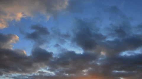 Drifting Clouds at Dusk, timelapse Stock Footage 47661362