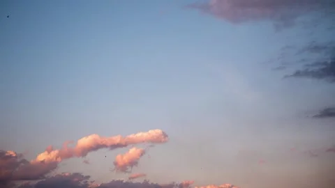 Drifting Clouds Timelapse at Pink Sunset Stock Footage 318345864