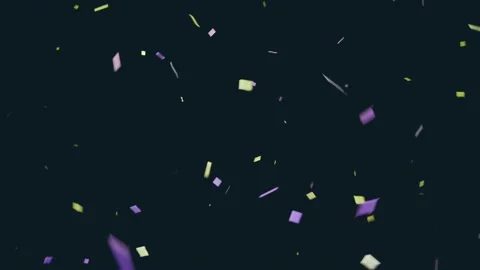 Drifting confetti cloud rotating and moving through dark void, from offframe Stock Footage 337504975