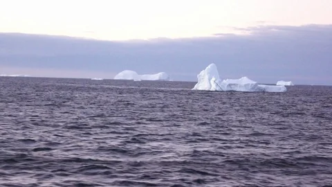 Drifting icbergs in ocean Stock Footage 93168227
