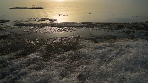 Drifting ice on the sea. Stock Footage 75193847