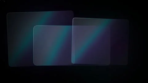 Drifting Overlapping Glass Panels with Prismatic Light Refraction Stock-Footage 347084873