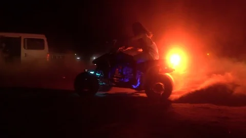 Drifting in sand quad Stock Footage 87279812