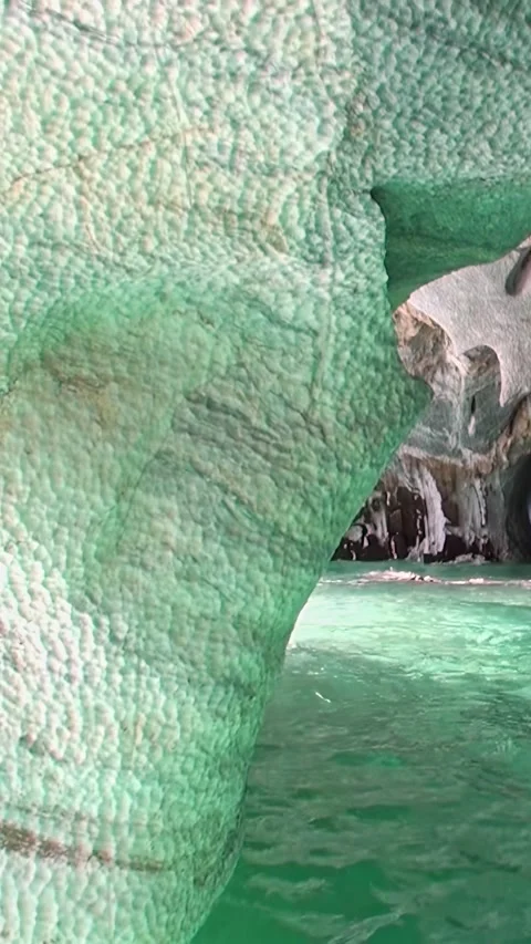 Drifting through the magical Marble Caves of Patagonia Stock-Footage 326367354