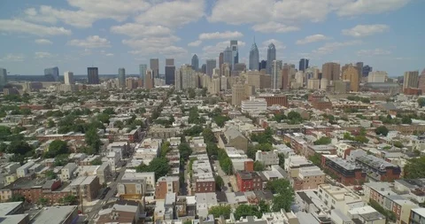 Drifting towards Philadelphia Stock Footage 90736111