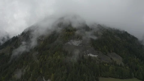 Drifting Towards Pine Mountain - DJI Mavic Pro 2 - 4K - 23.98 fps - Megeve, FRA Stock Footage 122333834