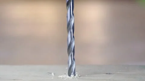 Driling into Wood Stock Footage 145213518