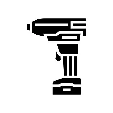 Drill with air compressor glyph icon vector illustration Ilustração Stock