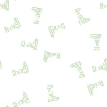 Drill with air compressor glyph seamless pattern Ilustração Stock