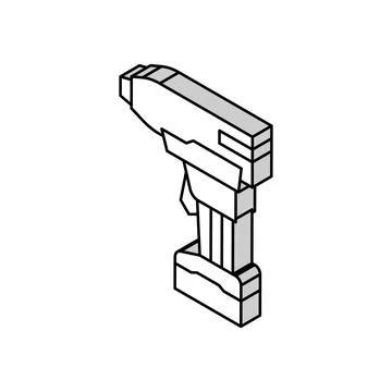 Drill with air compressor isometric icon vector illustration Ilustração Stock