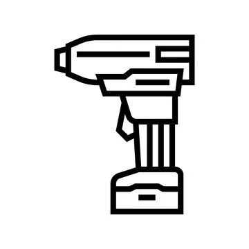 Drill with air compressor line icon vector illustration Ilustração Stock