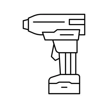 Drill with air compressor line icon vector illustration Ilustração Stock