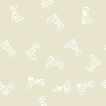 Drill with air compressor line seamless pattern Stock Illustration