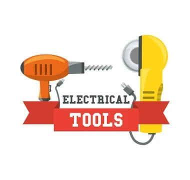 Drill and circular saw tool to repair service Illustrazione stock