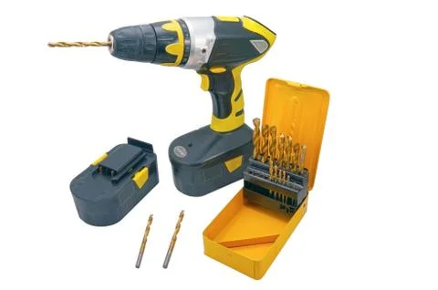 Drill and drill bits Stock Photos