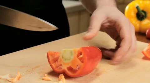 Drill and preparing paprika 스톡 동영상 12720510