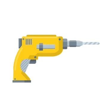 Drill. Appliance of Builder and worker. Repair and installation tools. Stock Illustration