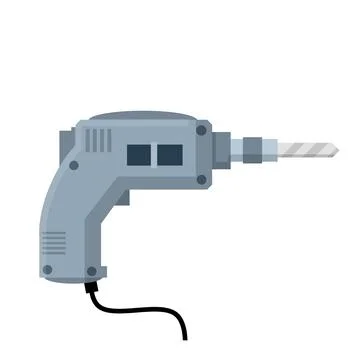Drill. Appliance of Builder and worker. Repair and installation tools. Stock Illustration