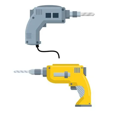 Drill. Appliance of Builder and worker. Stock Illustration