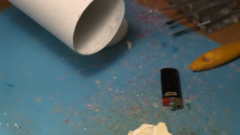 Drill being used in a plaster mold Stock Footage 146290632