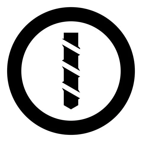 Drill bit auger icon in circle round black color vector illustration image so Stock Illustration