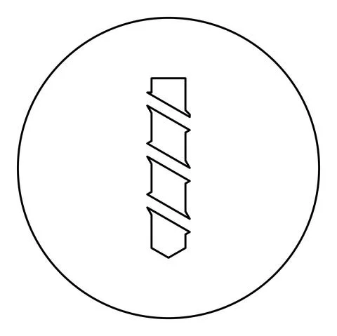 Drill bit auger icon in circle round black color vector illustration image ou Stock Illustration