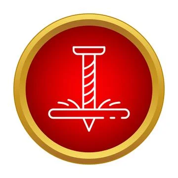 Drill bit boring hole in metal icon Stock Illustration