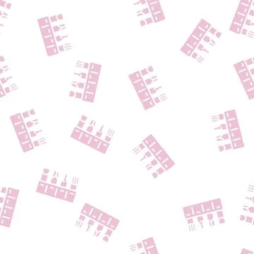 Drill bit holder glyph vector seamless pattern Stock Illustration