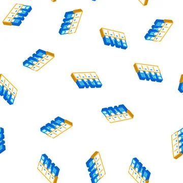 Drill bit holder isometric icon seamless pattern Stock Illustration