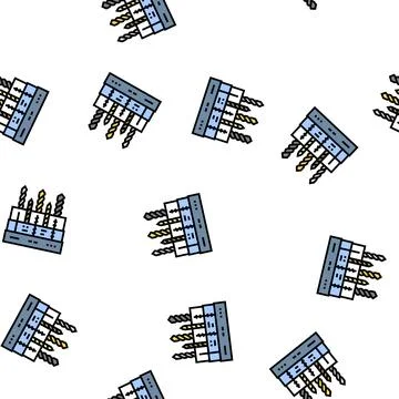 Drill bit holder vector seamless pattern Stock Illustration