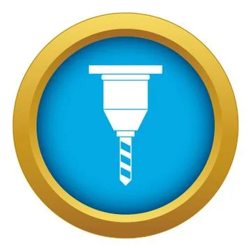Drill bit icon blue vector isolated Stock Illustration