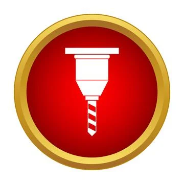 Drill bit icon representing construction and industrial tools Stock Illustration
