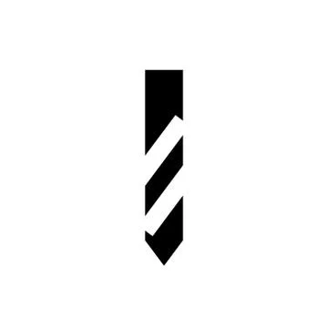 Drill bit icon, simple black isolated. Schematic sign for tech manual. Ilustração Stock
