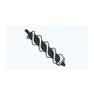 Drill bit icon vector with isolated on a white background Stock Illustration