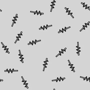 Drill bit planting garden tool vector seamless pattern Stock Illustration
