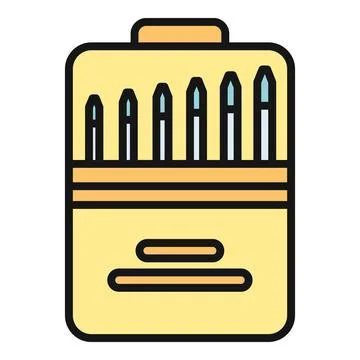 Drill bit set in a portable case Stock Illustration