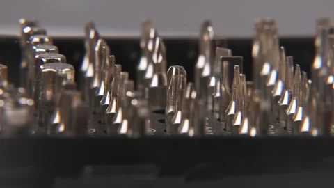 Drill bit set for small screwdriver electronics repair board Video stock 329708594