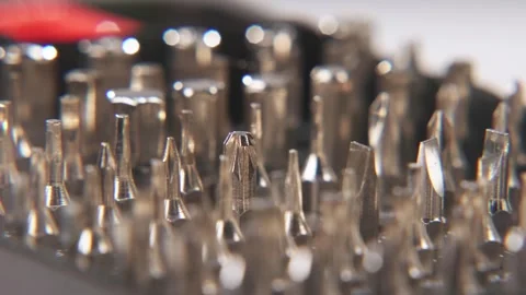 Drill bit set for small screwdriver electronics repair board Stock Footage 329708602