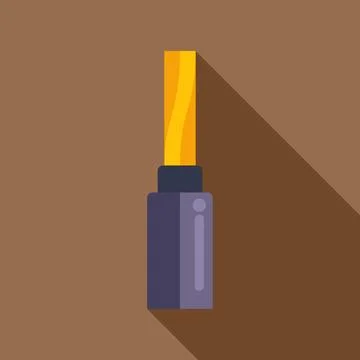 Drill bit tool illustration with long shadow flat design Stock Illustration