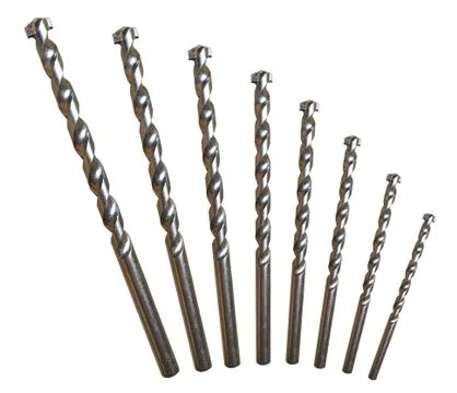 Drill Bits for Concrete Set Arc Isolated Stock Photos