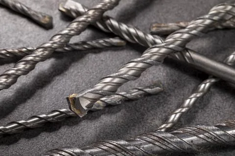 Drill bits for drilling concrete masonry or stone Stock Photos