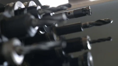 Drill bits in the factory, manufacturing the drills Stock Footage 71024194